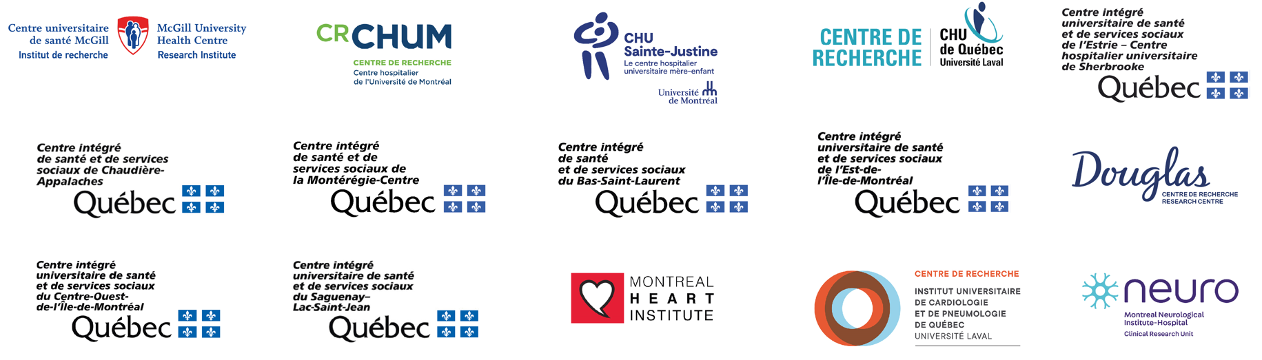 Logos of the 15 health institutions members of the CATALIS network participating in the FAST TRACK evaluation program