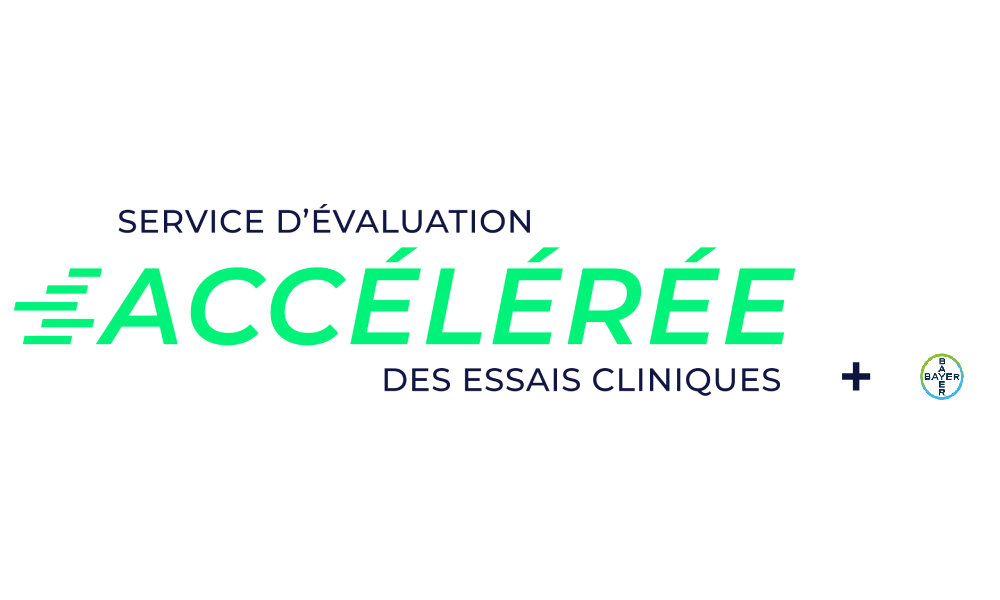 Image de couverture avec logo du Service d'évaluation ACCÉLÉRÉE et le logo de Bayer en français