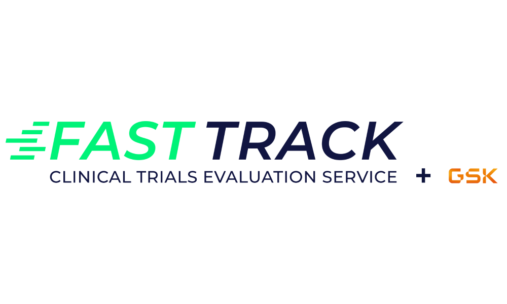 Cover image with the FAST TRACK Evaluation Service logo and GSK's logo